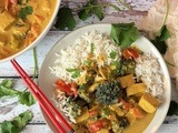 Curry doux de tofu aux légumes et beurre de cacahuète #vegan