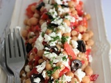 Salade de pois chiches, tomate, poivron et feta