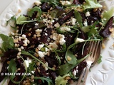 Salade tiède de betterave, lentilles corail et feta #vegan