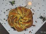 Brioche des rois aux amandes et pépites de chocolat