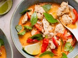 Poulet thaï au curry rouge et lait de coco à tester absolument