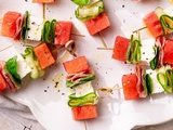 Simples et rapides : les brochettes apéro feta et pastèque