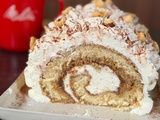 Bûche roulée de Noël au café, vanille et crème de marron – recette facile et légère