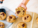 Cookies banane chocolat sans œuf, moelleux et prêts en 15 minutes