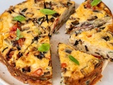 Quiche sans pâte aux légumes d’été, mozzarella et basilic
