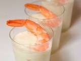 Verrine de mousse de chou fleur et crevettes