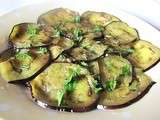 Aubergine en vinaigrette menthe-citron