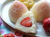 Arancini sucrés à la fraise et rhubarbe