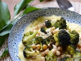 Brocoli pois chiches rôtis au four et polenta crémeuse #végétarien