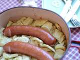 Cocotte de quenelles de pomme de terre choucroute et saucisses fumées #partenariat