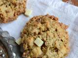 Cookies croustillants chocolat blanc, noix de pécan et flocons d'avoine