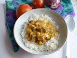 Curry d'aubergine, tomates et pois chiches