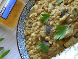 Dahl lentilles brunes, aubergine et lait de coco #végétarien