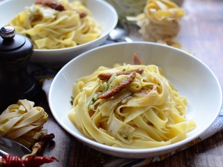 Fettucine chou chinois tomates confites #végétarien