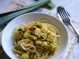 Fettucine poireaux et fruits de mer