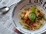 Fusilli aux tomates, haricots et thon