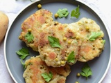 Galettes pommes de terre petits pois façon Aloo Tikki