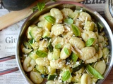 Gnocchi courgettes petits pois et pécorino #végétarien
