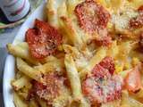 Gratin de pâtes, maïs, poivrons grillés #Daucy