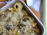 Gratin de tortelli aux poireaux #végétarien