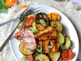Halloumi grillé épeautre et courgettes #végétarien
