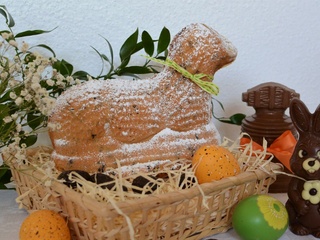 Lamele de Pâques { tradition alscienne ] aux vermicelles au chocolat