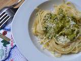 Linguine au pesto de fanes de radis