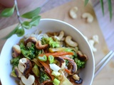 Nouilles sautées aux légumes et noix de cajou #végétarien