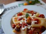 Paccheri aux tomates croquantes et féta