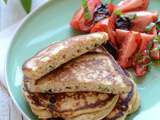 Pancakes parmesan basilic #végétarien