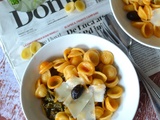 Pâtes blettes sauce tomate et olives noires #végétarien