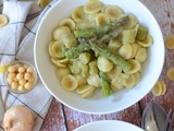 Pâtes crémeuses aux pois chiches et aux asperges vertes #vég