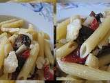 Penne aux aubergines et aux tomates confites