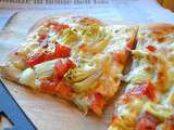 Pizza aux coeurs d'artichaut, tomates, mascarpone