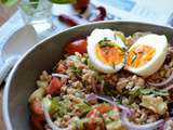 Salade d'épeautre concombre tomates oeuf #végétarien