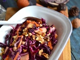 Salade de chou rouge, carotte, pois chiches et noix #végétarien