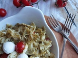 Salade de pâtes au pesto, tomates cerises et mozarella #végétarien