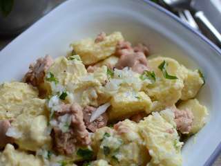 Salade de pommes de terre et foie de morue fumé Jours Heureux #partenariat