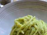 Spaghetti au pesto de petits pois #végétarien