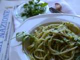 Spaghetti au pesto de roquette