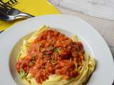 Taglatelle sauce tomates lentilles corail