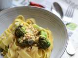 Tagliatelle brocoli citron pignes #végétarien