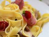 Tagliatelle champignons magret de canard séché Feyel #partenariat