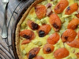 Tarte rhubarbe abricots