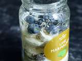 Overnight Oats nº1 : Reste de confiture banane et myrtilles