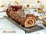 Bûche de Noël roulée traditionnelle au chocolat {facile et rapide}