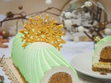 Bûche de Noël Soleil d'Orient pistache et fleur d'oranger