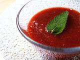 Soupe glacée fraise-menthe