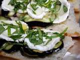 Tartines à l’aubergine et au chèvre