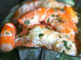 Crevettes en feuilles de bananier